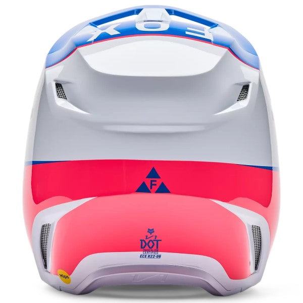 Casque de Motocross V1 Collect Bleu Rose, Dos