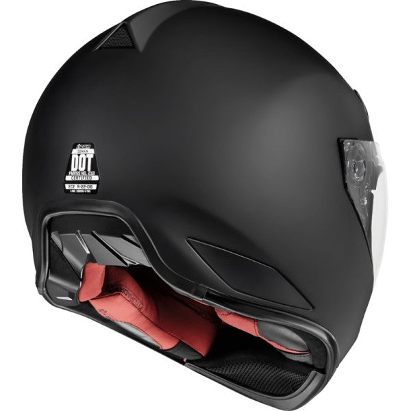 Casque Intégral de Moto Domain Rubatone Noir incliné de dos