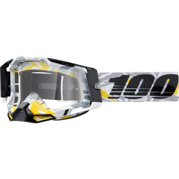 Lunettes de Motocross Racecraft 2 à Lentille Claire Gris/jaune