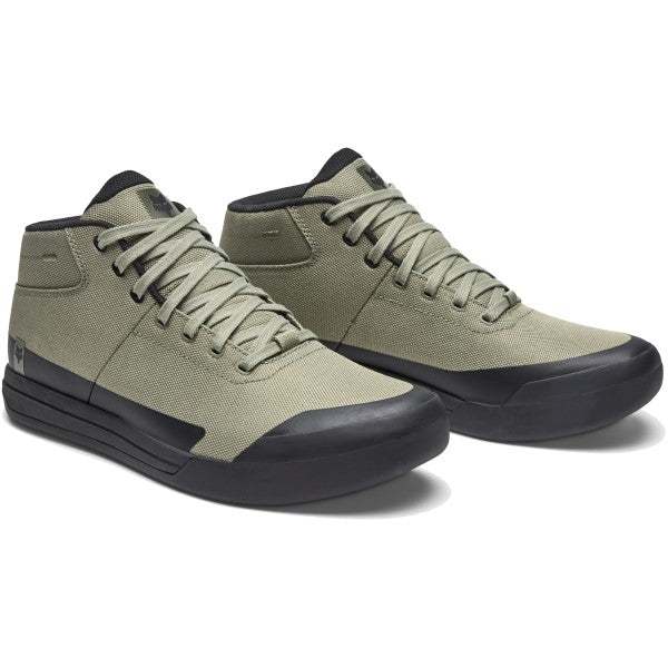 Chaussures de Vélo Union Canvas Gris/Vert incliné de face