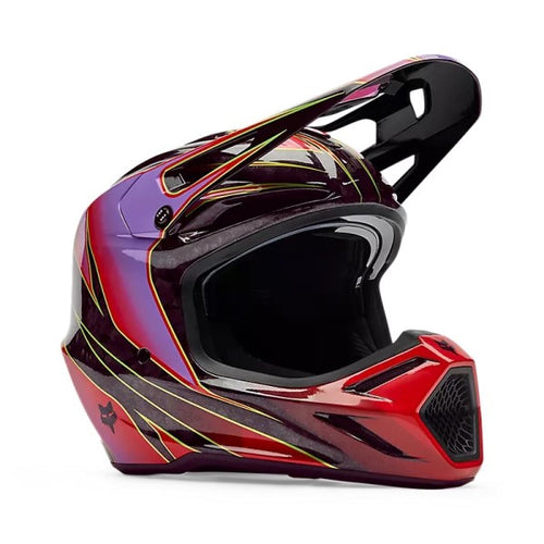 Casque de Motocross V3 RS Canvas Mips Rouge, côté droit