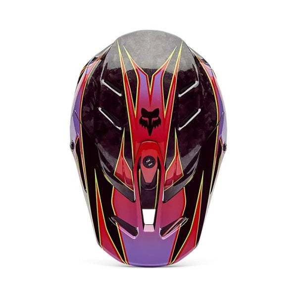 Casque de Motocross V3 RS Canvas Mips Rouge, Dessus