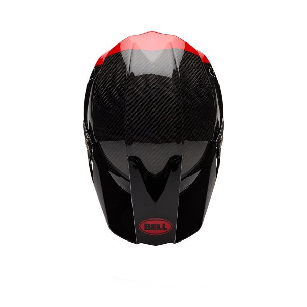 Casque de Motocross Moto-10 Spherical Strike Carbone Noir/Rouge, Dessus