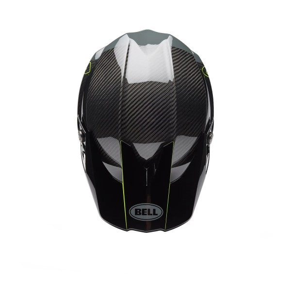 Casque de Motocross Moto-10 Spherical Strike Carbone Noir/Vert, Dessus