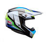 Casque de Motocross Moto-10 Spherical Grid Carbone Blanc/Vert, de côté