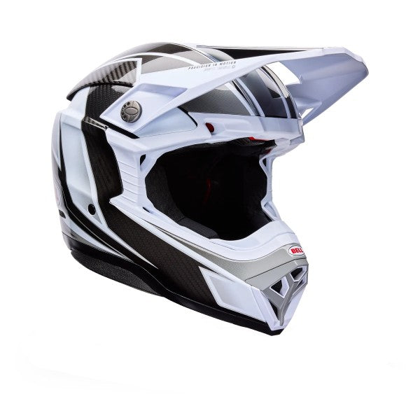 Casque de Motocross Moto-10 Spherical Grid Carbone Blanc/Gris, de côté