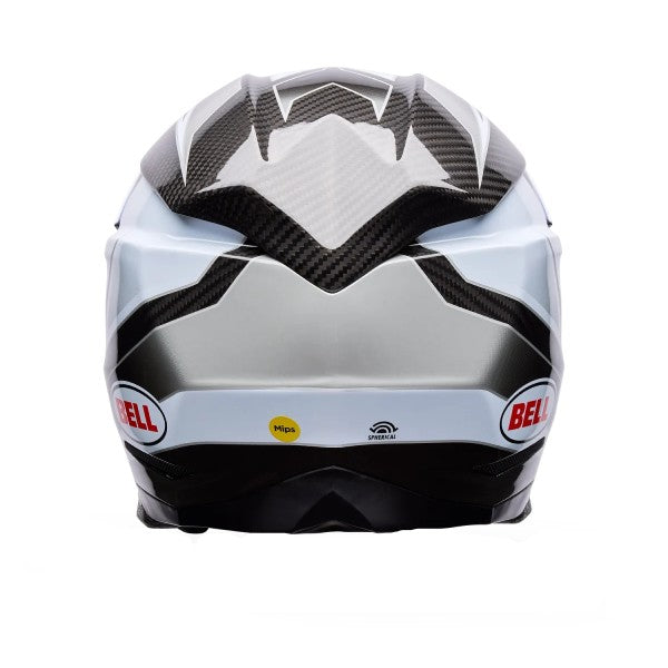 Casque de Motocross Moto-10 Spherical Grid Carbone Blanc/Gris, Dos