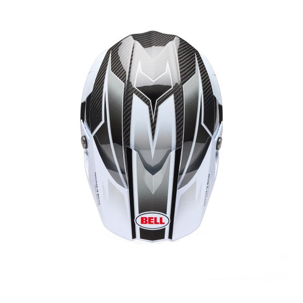 Casque de Motocross Moto-10 Spherical Grid Carbone Blanc/Gris, Dessus