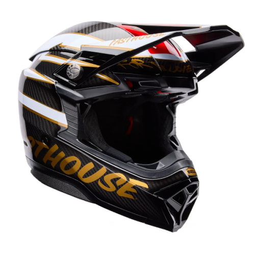 Casque Integral de Moto-10 Spherical  Fast House DID 25 Noir/Or, Vue inclinée