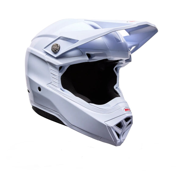 Casque de Motocross Moto-10 Mips Solid Blanc, Vue Inclinée