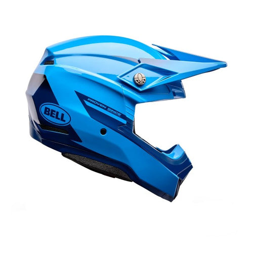 Casque de Motocross Moto-10 Mips Fade bleu, de côté 