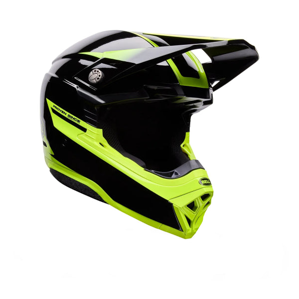 Casque de Motocross Moto-10 Mips Fade Noir/Jaune, Vue Inclinée