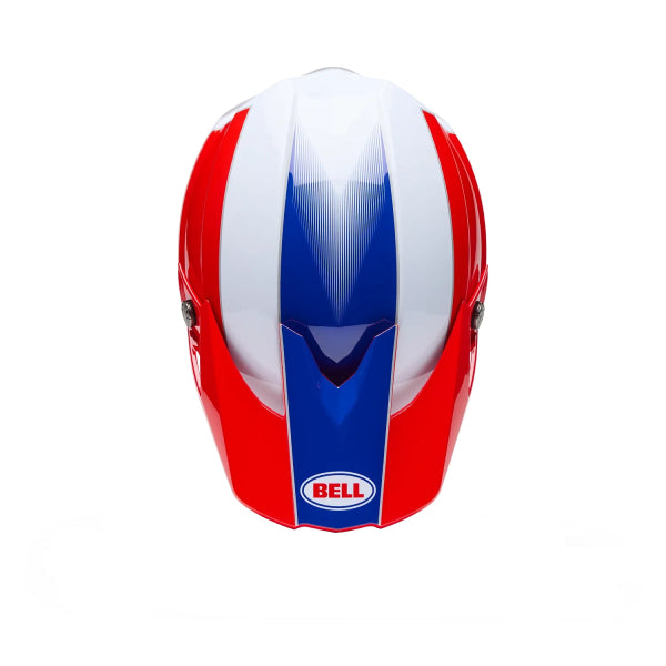 Casque de Motocross Moto-10 Mips Falcon Rouge/Blanc, Dessus