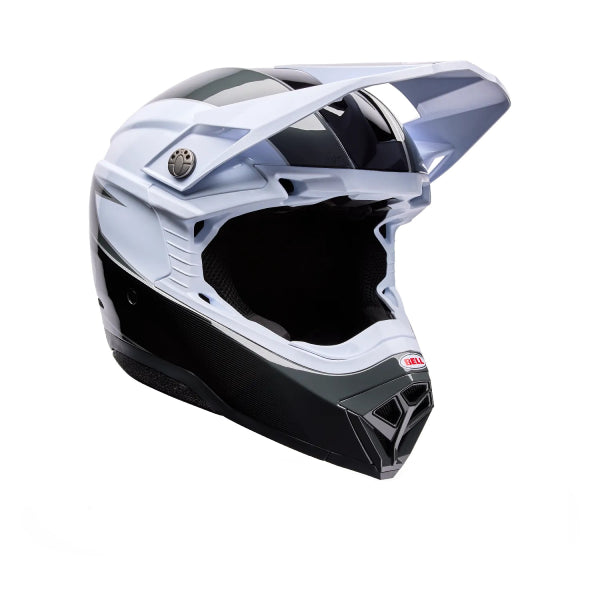 Casque de Motocross Moto-10 Mips Falcon Blanc/Noir, Vue Inclinée