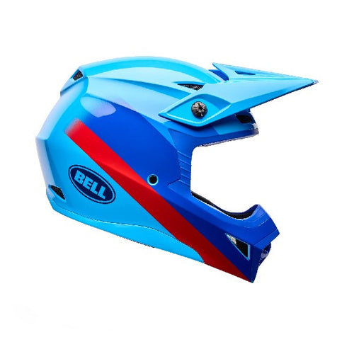 Casque de Motocross MX-10 Mips Aviator Bleu/Rouge, de côté