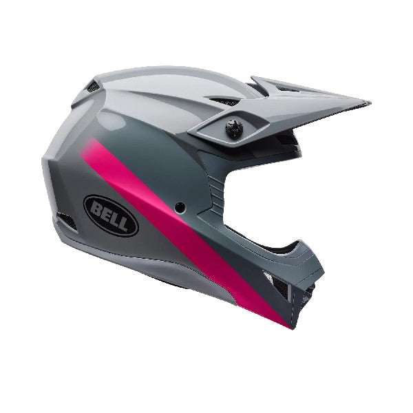 Casque de Motocross MX-10 Mips Aviator Gris/Rose, de côté