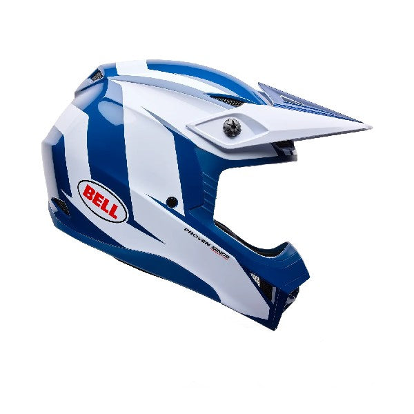 Casque de Motocross MX-10 Mips Talon Bleu/Blanc, de côté