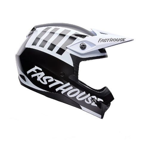Casque de Motocross MX-10 Mips Fasthouse Noir/Blanc, de côté