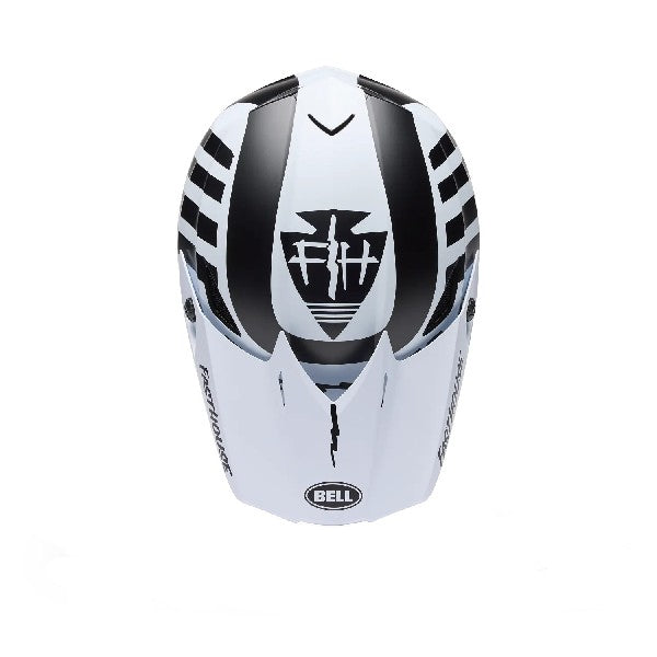 Casque de Motocross MX-10 Mips Fasthouse Noir/Blanc, Dessus