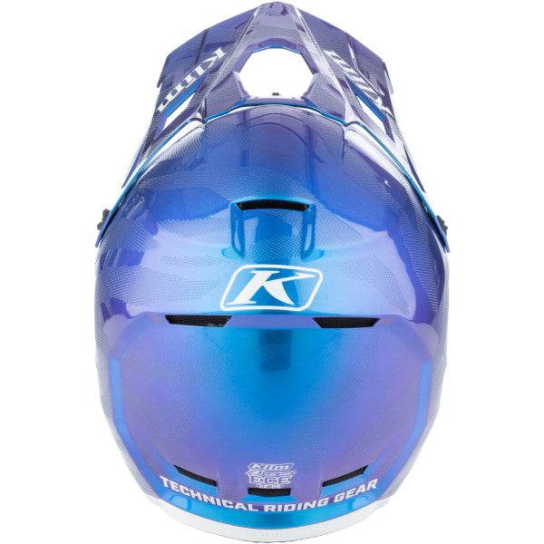 Casque Hors Sentiers de Motoneige F3 Carbone bleu blanc, arrière