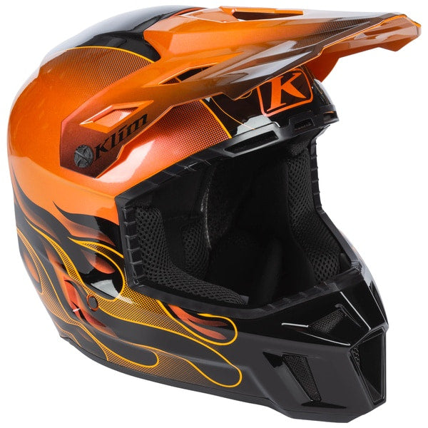 Casque de Motoneige Hors Sentiers F3 Carbone Orange, Côté droit