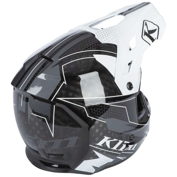 Casque de Motoneige Hors Sentiers F3 Carbone Blanc/Noir, Arrière 