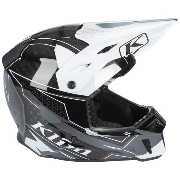 Casque de Motoneige Hors Sentiers F3 Carbone Blanc/Noir, côté droit