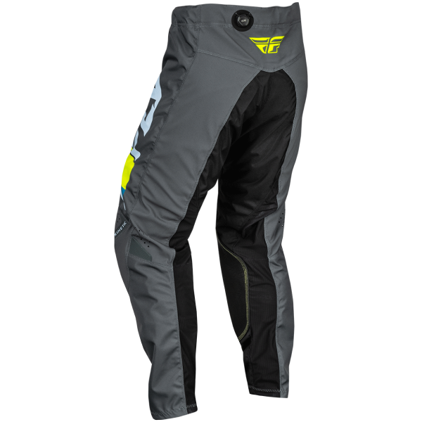 Pantalon de Motocross Fly Racing Kinetic Prix Gris Jaune Arrière