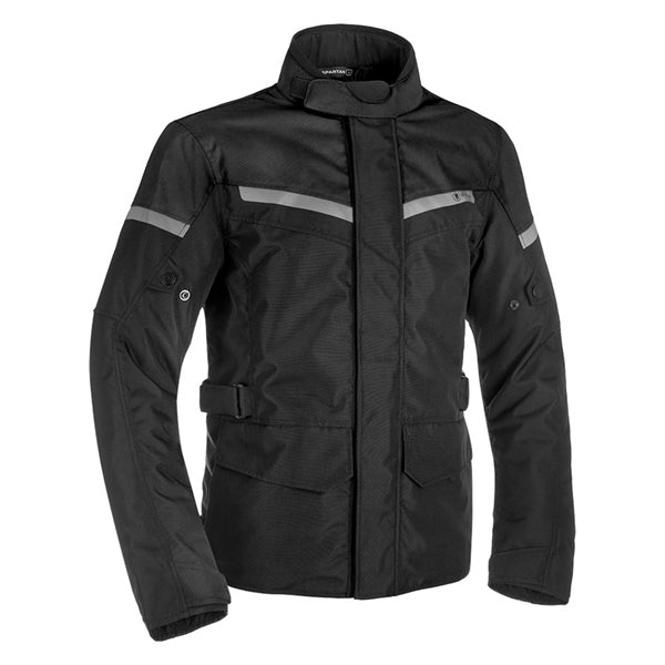 Manteau de Moto Spartan | Noir et gris, de face