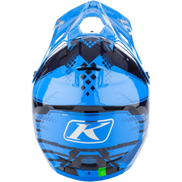 Casque de Snowcross F3 Carbone Pro bleu gris, arrière
