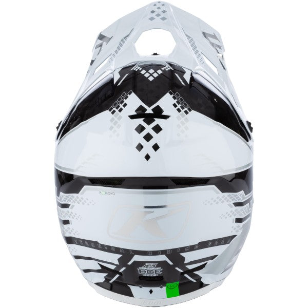 Casque de Snowcross F3 Carbone Pro blanc noir, arrière