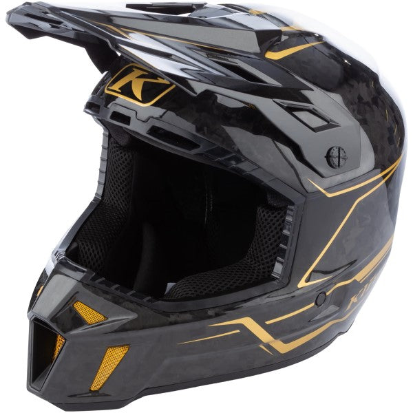 Casque de Snowcross F3 Carbone Pro noir or, côté gauche