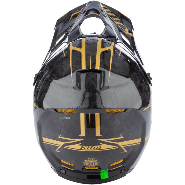 Casque de Snowcross F3 Carbone Pro noir or, arrière