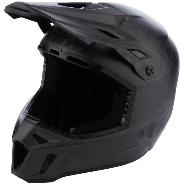 Casque de Snowcross F3 Carbone Pro noir mat, côté gauche