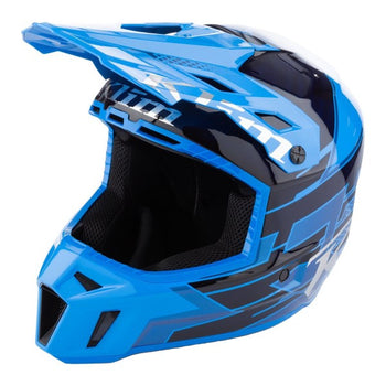 Palette de Casque F3 Carbon Pro Bleu incliné de face
