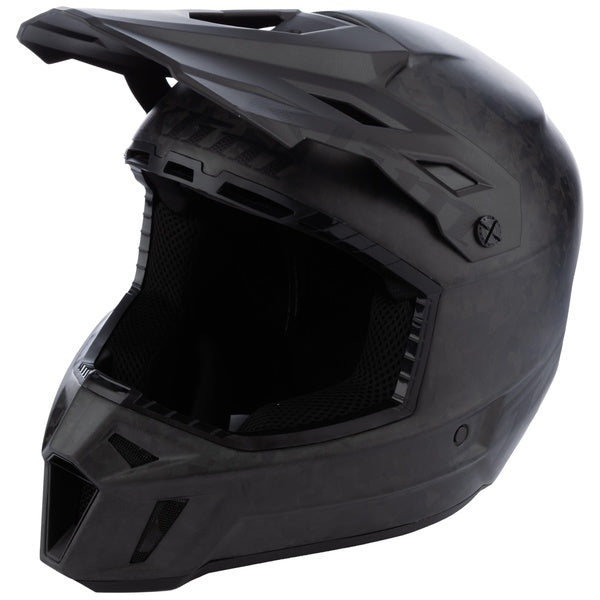 Palette de Casque F3 Carbon Pro Noir Mat incliné de face