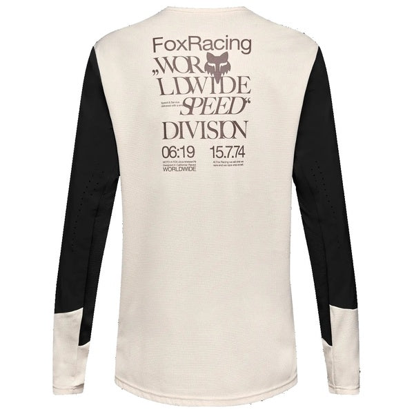 Maillot de Vélo Defend Park Manches Longues Édition Limitée Blanc/Noir de dos