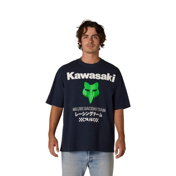T-shirt Kawi Midweight/Fox/bleu foncé, de face