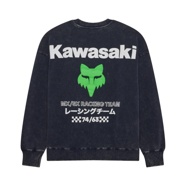 Coton Ouaté Kawi Heavyweight Crew Col Rond/bleu foncé; de dos