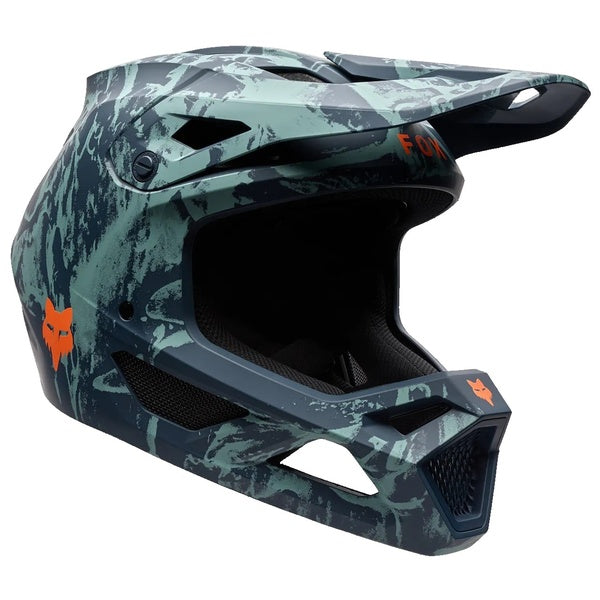 Casque Intégral de Vélo Rampage Image Print Junior Bleu/Orange incliné de face