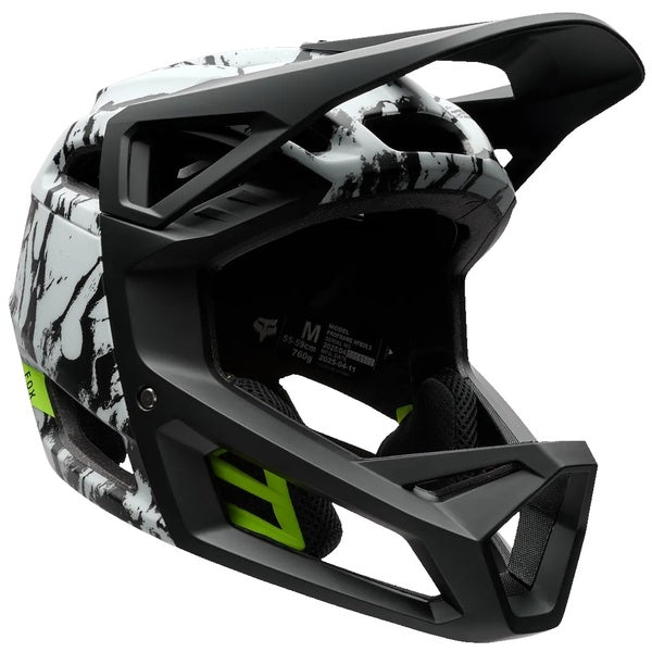 Casque Intégral de Vélo Proframe Thrive Blanc/Vert incliné de face
