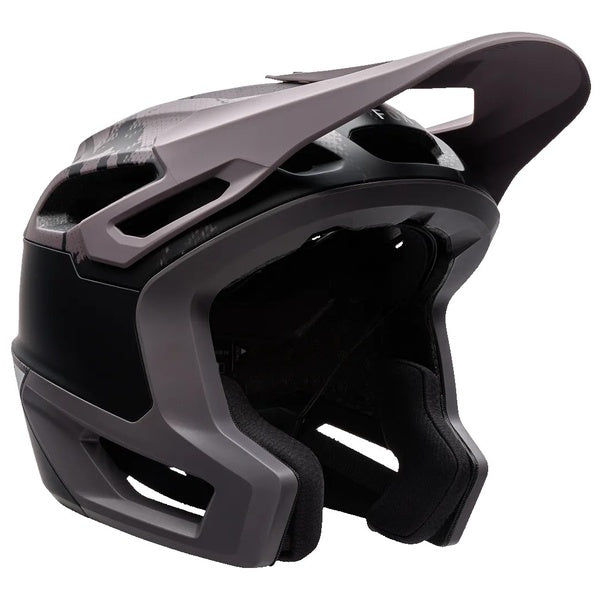Casque Ouvert de Vélo Dropframe Pro Flow Noir/Mauve incliné de face