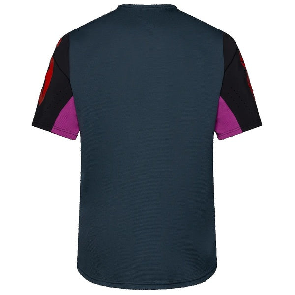 Maillot de Vélo Defend Creation Manches Courtes Bleu/Mauve de dos