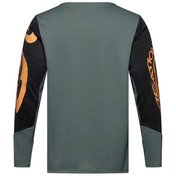 Maillot de Vélo Defend Creation Manches Longues Vert/Noir de dos