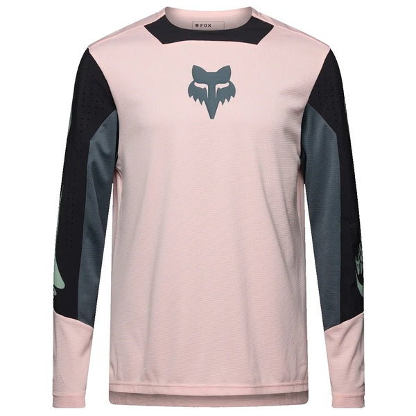 Maillot de Vélo Defend Creation Manches Longues Rose/Noir de face