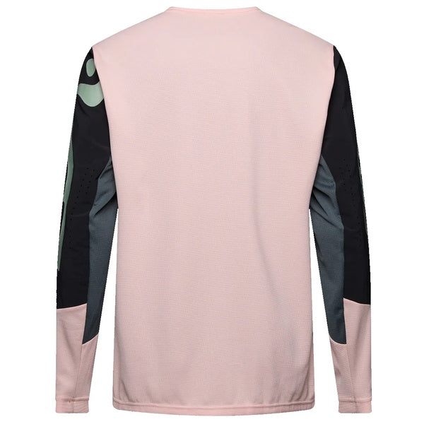 Maillot de Vélo Defend Creation Manches Longues Rose/Noir de dos