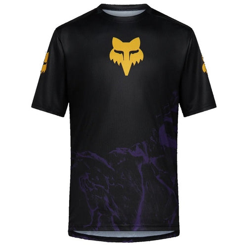 Maillot de Vélo Ranger Image Print Manches Courtes Junior Mauve/Jaune de face