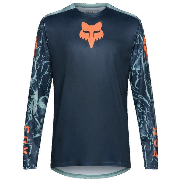 Maillot de Vélo Ranger Image Print Manches Longues Junior Bleu/Orange de face