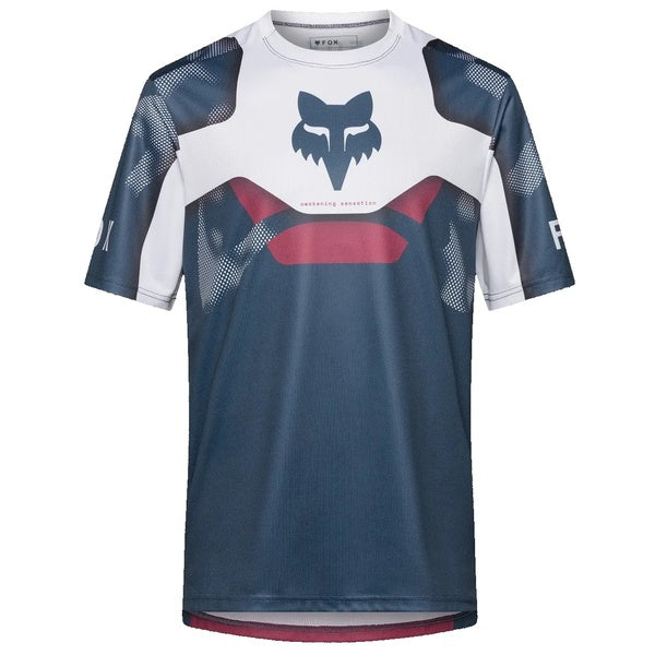 Maillot de Vélo Ranger Tactile Manches Courtes Bleu/Blanc/Rouge de face