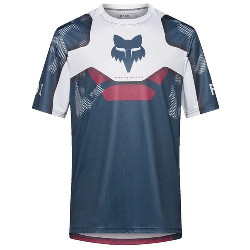 Maillot de Vélo Ranger Tactile Manches Courtes Bleu/Blanc/Rouge de face